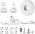 Pool Cleaner Idler Wheel Replacement Kit Part for Polaris 280 180, ABS Metal White Ball Bearing with Tire C16 C36 Swing Shaft Components C36 Wheel Washer Swing Axis