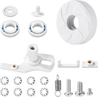 Pool Cleaner Idler Wheel Replacement Kit Part for Polaris 280 180, ABS Metal White Ball Bearing with Tire C16 C36 Swing Shaft Components C36 Wheel Washer Swing Axis
