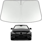Proadsy 2026 Upgrade Windshield Sun Shade Custom Fit 2008-2014 C Class Foldable Front Sunshade Protector Sun Visor Blocks UV Rays Keep Car Cooler