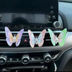 2 Pcs Embroidery Fragrance Butterfly Decoration, Butterfly Car Vent Clips, Embroidery Fragrance Butterfly Car Air Freshener Clip Charm Car Inter Decor Cute Car Accessories for Women Girls-White