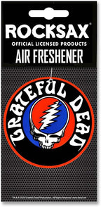 Rocksax Grateful Dead Steal Your Face Hanging Air Freshener – Long-Lasting Vanilla Car Air Freshener for Home & Office – Double-Sided Print Rock Band Memorabilia Car Fresheners