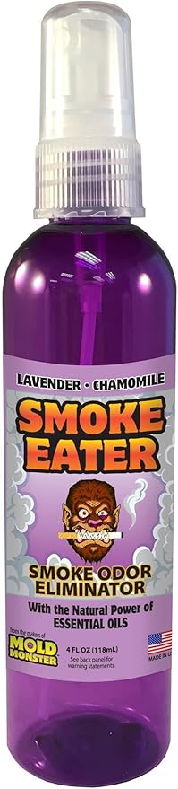 Smoke Eater Odor Eliminator Spray, Lavender, 4 oz — Tea Tree Oil Breaks Down Smoke at the Molecular Level