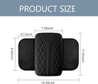 Car Center Console Cover, Leather Auto Armrest Cover with 2 Storage Bags, Universal Cars Armrest Cushion, Vehicle Interior Accessories Protector for Sedan, SUV, Truck (Black)
