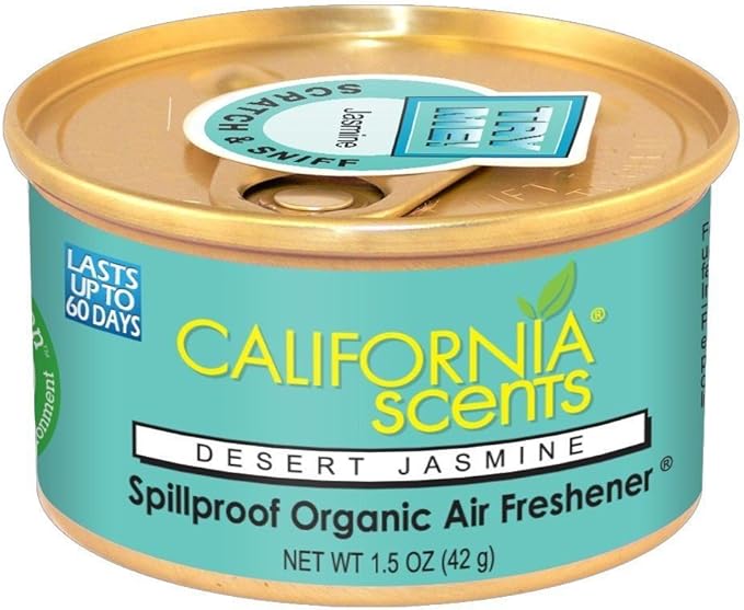 California Scents Spillproof Organic Air Fresheners 1.5 Ounce Can Desert Jasmine