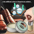 Furniture Salve for Leather & Wood with Boar Bristle Brush, All-in-One Leather Conditioner, Wood Polish & Multi-Surface Restorer for Furniture, Upholstery & Car Vinyl (2)