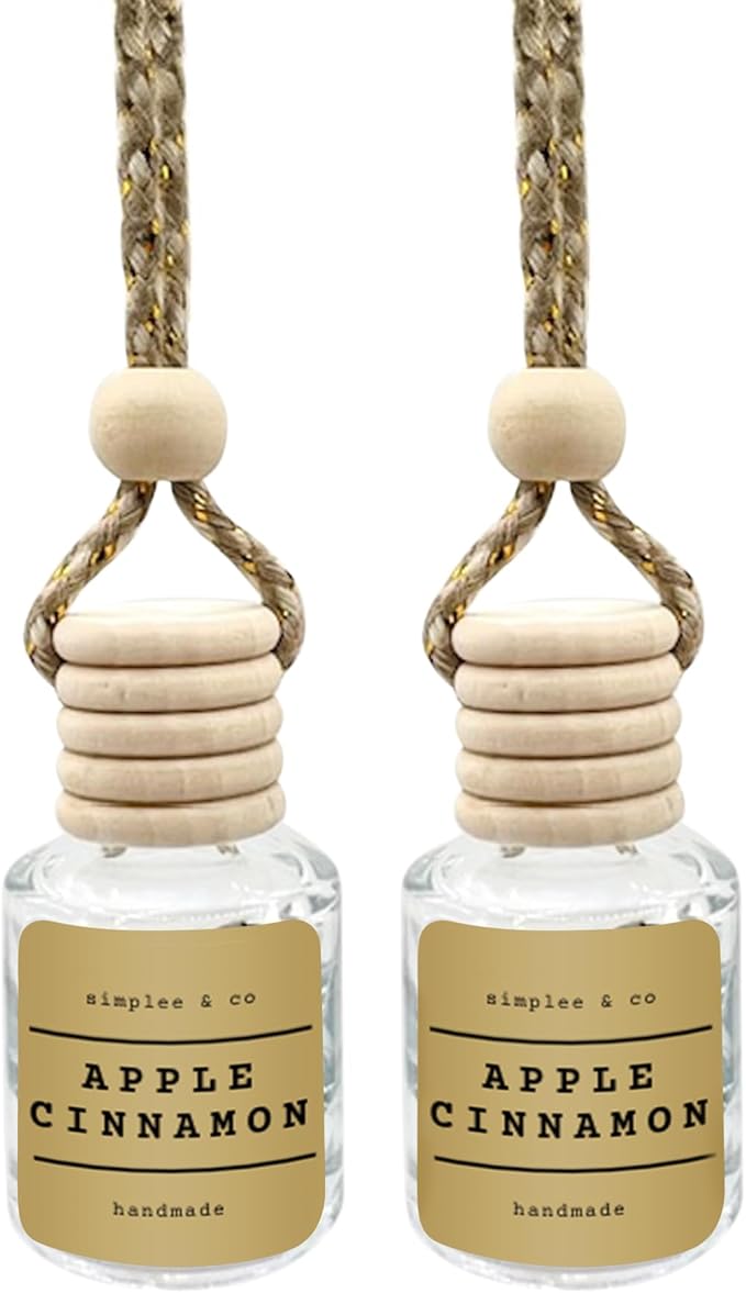 Apple Cinnamon Car Air Hanging Essential Oil Diffuser, Car Air Freshener with Essential Oils, Aromatherapy Vehicle Diffuser, Long Lasting by Simplee & Co