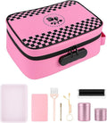 ANZOME Large Smell Proof Storage Bag, Lockable Travel Organizer Case with 3-Digit Combination Lock, Activated Charcoal Odor Control, Waterproof Zipper Pouch with 7 Accessories, Pink