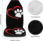 5 Pcs Premium Heart-Shaped Paw Print Car Seat Cover, Breathable & Washable Car Seat Covers Full Sets, Fashionable Printed Seat Covers for Cars Interior, Universal Fit for Most Cars
