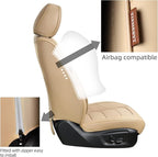 Beige Car Seat Covers Full Set, Breathable Leather Automotive Front and Rear Seat Covers & Headrest for Comfortable Driving, Compatible with Most Cars Sedans SUV Pickup Trucks