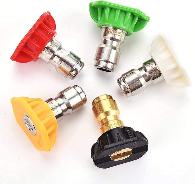 Tool Daily Pressure Washer Spray Nozzle Tips Multiple Degrees, 1/4 inch 5-Pack (2.5 GPM)