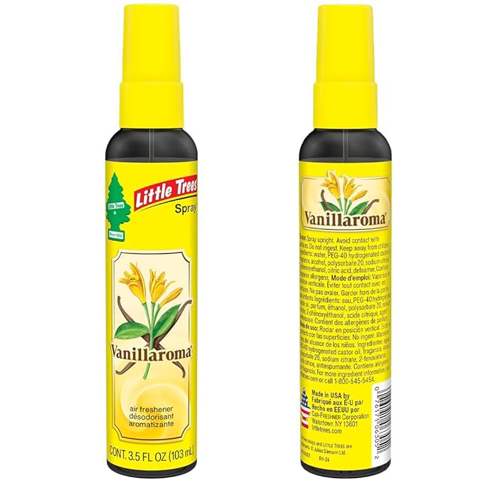 LITTLE TREES Car Air Freshener | Spray Provides a Long-Lasting Scent for Auto or Home | On-the-go Freshness | Vanillaroma, 6 Air Fresheners