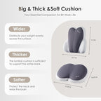 FLORICH Car Seat Cushion and Back Support for Car Ultrathick Memory Foam Office Chair Cushions with Lumbar Support Pillow for Sciatica & Back & Tailbone Pain Relief (Beige Grey)