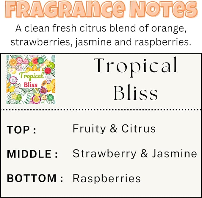 Tropical Fruits Car Air Freshener - Citrus Orange Scent Diffuser, Long Lasting Fragrance - 2 Pack