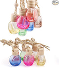 12 Pcs Car Air Freshener Hanging Perfume Bottle Essential Oil Fragrance Diffuser Pendant Car Ornament Decoration Accessories