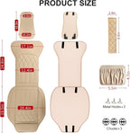 1 Pack Leather Front Car Seat Cover, Universal Sideless Car Seat Protector with Storage Pocket and Seat Belt Pad, Waterproof Automotive Seat Cover Cars Trucks SUV(Beige)