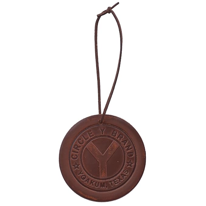 Circle Y Air Freshener - Genuine Leather Car Trailer Barn Hanging Long-Lasting Freshener - Round - Rodeo Romeo