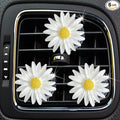 3 Pcs White Cute Daisies Car Clip, Flowers Car Charm Air Vent Accessories Cute Automotive Interior Trim Decorations Gift for Girls & Women Car Interior Accessories,Automotive Air Fresheners