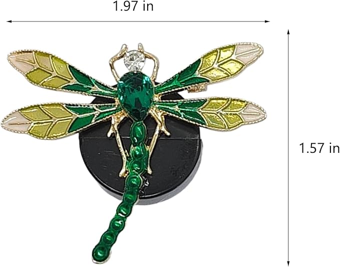 2Pcs Dragonfly Car Accessories Green Air Diffuser Vent Clips Cute Clip Decor for Vents Refillable Car Accessories Sparkly Glamorous Decoration for Interior Style