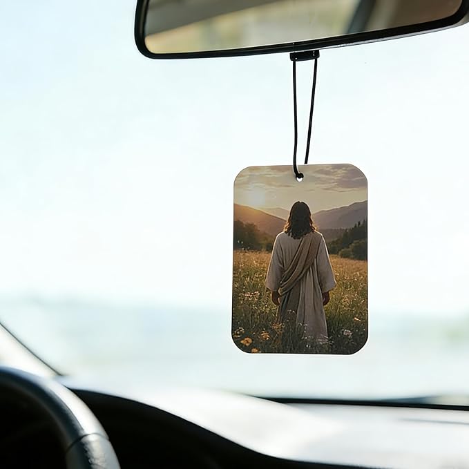 Christian Car Accessories 4 Pcs Faith Car Air Freshener Set, Bible Verse Gifts for Women, Car Scents for Women, Easter Faith Present for Christian Birthday 2x3 In