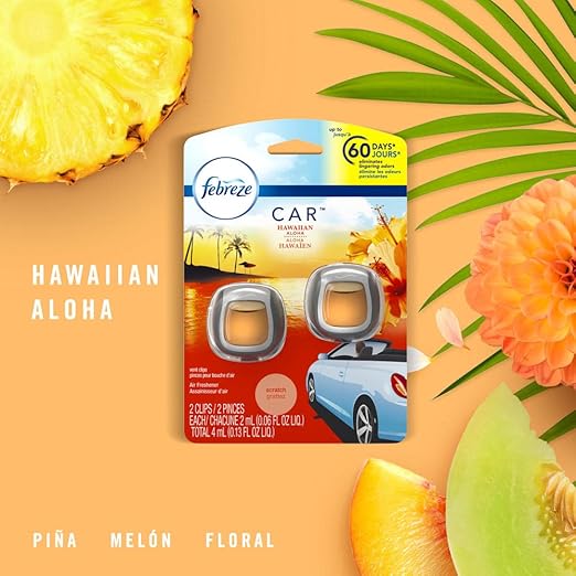 Febreze Hawaiia Vent Clip Air Freshner, 2 Count