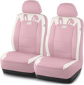 PIC AUTO Car Seat Covers, Cute Rabbit Premium Pink Leather Seat Covers, Universal Fit Front Seat Covers for Cars, Trucks, SUVs, Soft & Wear-Resistant Auto Interior Protection with Airbag-Compatible