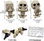 Car Air Freshener Vent Clip Men Women Car Interior Accessories 3 Pack Cute Skull Car Air Conditioner Vent Decoration, for Automotive Home Room Bathroom Christmas Halloween Gifts