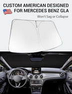 Proadsy 2026 Upgrade Windshield Sun Shade Custom Fit 2015-2020 GLA Foldable Front Sunshade Protector Sun Visor Blocks UV Rays Keep Car Cooler