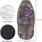 Delerain Car Seat Covers Set 2Pcs, Purple Rose Vintage Universal Front Car Seats Vehicle Enterior Protector Suitable Fits Most Car Auto SUV Sedan Truck