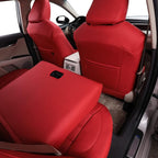EKR Camry Car Seat Covers for Toyota Camry Hybrid LE,Hybrid SE 2018 2019 2020 2021 2022 2023 2024,Leather Car Seat Cover Full Set for Trucks SUV-Faux Leather(Red)