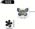 4 Pcs Blue Bling Butterfly and Black Daisy Car Air Fresheners Vent Clips Diffuser Vent Clip Rhinestone Diamond Decoration Car Interior Decor Cute Accessories for Women, Automotive Air Fresheners