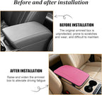 Car Center Console Cover, PU Leather Vehicle Armrest Seat Box Cover Protector, Comfortable Automotive Interior Arm Rest Cushion Pad Accessories, Universal for SUV Sedan Truck (Pink)