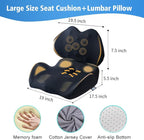 Lexeme X Large Memory Foam Seat Cushion Lumbar Support Pillow for Sciatica & Tailbone Pressure Relief Coccyx Pad for Office Chair, Car,Wheelchair,Home,Office