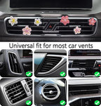 Cute Car Air Fresheners Vent Clips 6 PCS, Flower Air Vent Clips Pink Car Accessories Interior Aesthetic Women Automobile Air Conditioning Vents Decorations