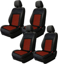 ZONETECH Car Seat Cover, Black Leather Seat Covers for Cars, Comfortable Amazon Car Seat Covers Full Back Support Promote Blood Circulation Relieve Fatigue 4 Car Seat Cushions Intergrated