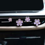 Cute Flowers Air Vent Clips Car Air Freshener,4pcs Purple Girly Daisy Flower Car Accessories for Women,Lavender Car Decorations Refillable Clips On Air Freshener