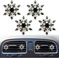 Bling 4Pcs Snowflake Air Vent Clips Car Air Freshener Outlet Clips Bling Rotatable Snowflake Car Vent Decorations Stress Relief Auto Accessories Toy Refillable (Black)