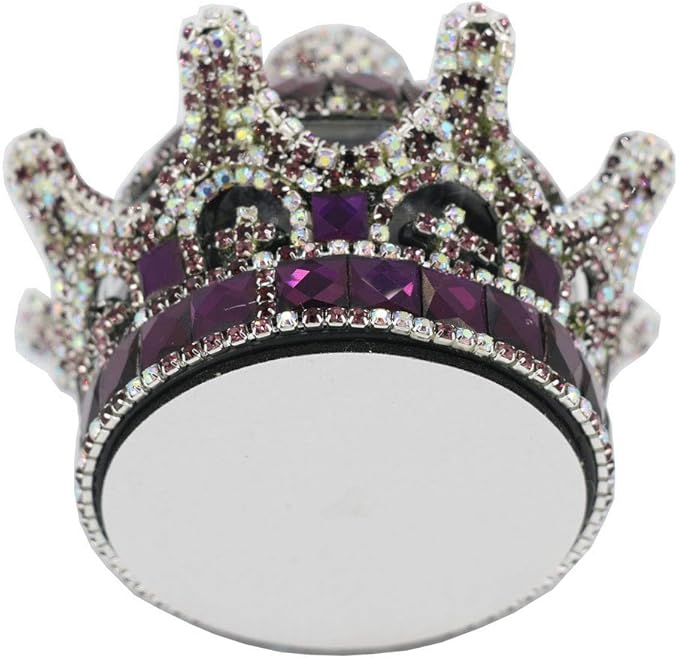 Crystal Crown Car Fragrance Diffuser,Perfume Bottle Holder Ornament Interior Decoration Car Home Office Air Freshener Perfume Diffuser Decor (Purple)