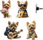 Strumming Yorkie Car Vent Clip, 2d Acrylic Cute Air Freshener for Car, Dog Car Freshener Clips, Solid Scented Air Vent Clips, Auto Interior Decoration Accessories for Women Men