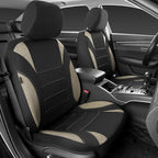 CAR PASS Neoprene EVA Waterproof car seat Covers Front Seats Only, Universal fit for SUV Vehicles Automotive with 5mm Composite EVA Inside,Airbag Compatible (Two Seats 6PCS, Black and Beige)