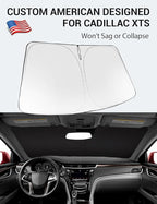 Proadsy 2026 Upgrade Windshield Sun Shade Custom Fit 2013-2019 XTS Foldable Front Sunshade Protector Sun Visor Blocks UV Rays Keep Car Cooler