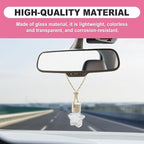 5 pcs Car Hanging Empty Glass Perfume Bottles Pendant Bottle, DIY Air Freshener Pendant, Empty Clear Glass Essential Diffuser Oil Aromatherapy, Glass Bottle Decor (Five-Pointed Star)