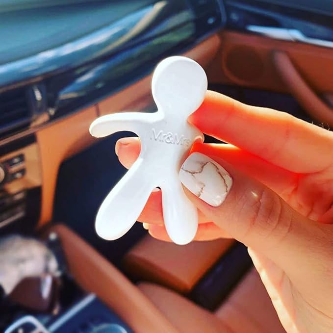 Tronix Cesare Car Air Freshener Long Lasting 45 Days Air Vent Clip Uses Alcohol-Free Fragrance Oil Non-Toxic EVA Material (Fresh Air), White, Small (12)