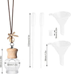 6 Pack Leak-Proof Hanging Car Diffuser - 8ml Refillable Empty Bottles with Wood Caps, 3 Funnels & 2 Droppers - Essential Oil Air Freshener for Car, Home or Office (6, Crown)