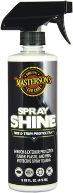 MASTERSON'S CAR CARE MCC_113_16 Spray Shine Tire & Trim Protectant - Ultra Gloss Coating for Rubber Plastic Vinyl - UV Solar Blockers Protectant Surfaces (16 oz.)