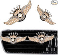 Bling Crown Wings Car Air Freshener Vent Clips,2pcs Gold Glitter Wings Car Accessories for Women Car Air Fresheners Car Charm