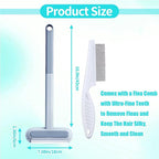 Pet Hair Remover Brush - Reusable Multifunctional Pet Hair Removal Tool for Furniture, 4 in1 Cat and Dog Hair Removal, 17.3Inch Adjustable Long Handle, Gentle on Couch Carpets Bedding (1 Set)