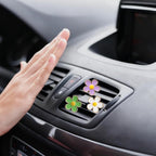 6pcs Flowers Car Decor,Cute Car Air Freshener Vent Clips,White Green Purple Daisy Air Vent Clip Accessories for Women,3cm/2.7cm Refillable Daisy Decor Diffuser