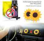 6 Pieces Sunflower Air Vent Clip Car Air Freshener Sunflower Car Accessories Cute Car Air Freshener Sunflowers Gift Decorations Girasoles Car Clip Interior Air Vent Decorations
