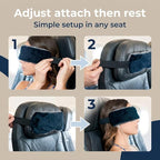 Travel Pillow Alternative Stops Bobbing | Airplane Head Straps and Car Support Band | Great on Travel Upright | Super Comfy Neck Support | Small & Compact