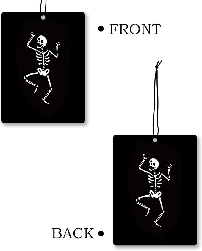 Funny Gothic Skeleton Car Air Freshener 4 Pcs, Humorous Dancing Goth Skull Hanging Scents Air Freshener for Women Men Gifts, Dark Gothic Scented Car Accessories Decor for Room Closet Drawer